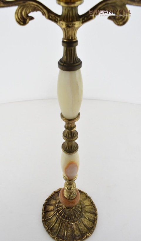 Unikatowa popielnica z Francji popielniczka podłogowa marmur i mosiądz antyk do salonu