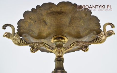 Unikatowa popielnica z Francji popielniczka podłogowa marmur i mosiądz antyk do salonu