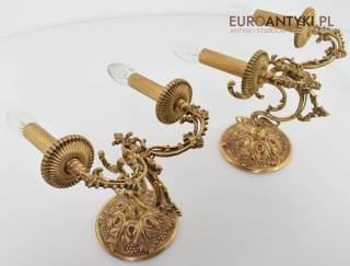 2 Renesansowe kinkiety dekoracyjne do dworku pałacyku lampy ścienne antyki