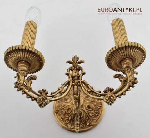 2 Renesansowe kinkiety dekoracyjne do dworku pałacyku lampy ścienne antyki