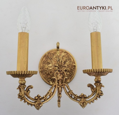 2 Renesansowe kinkiety dekoracyjne do dworku pałacyku lampy ścienne antyki