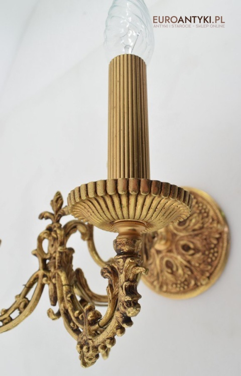 2 Renesansowe kinkiety dekoracyjne do dworku pałacyku lampy ścienne antyki