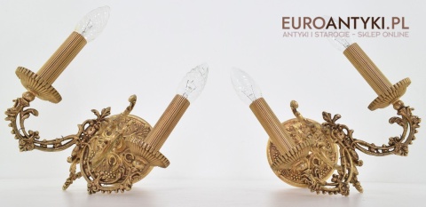 2 Renesansowe kinkiety dekoracyjne do dworku pałacyku lampy ścienne antyki