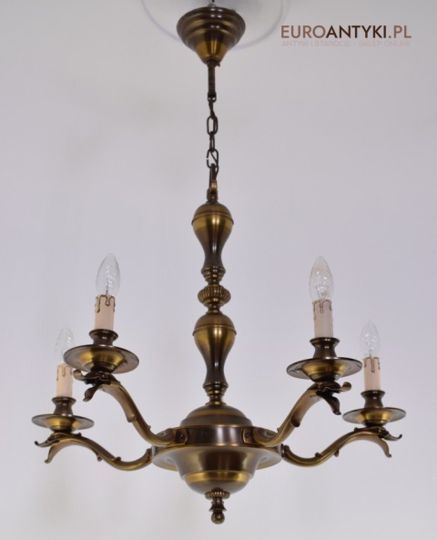 Antyk ekskluzywny żyrandol salonowy z brązu lampa wisząca vintage retro