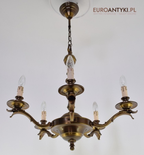 Antyk ekskluzywny żyrandol salonowy z brązu lampa wisząca vintage retro