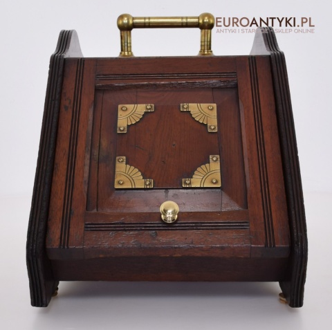 Antyk zabytkowa węglarka kuferek skrzyneczka na węgiel muzealna unikatowa