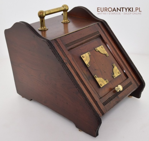 Antyk zabytkowa węglarka kuferek skrzyneczka na węgiel muzealna unikatowa