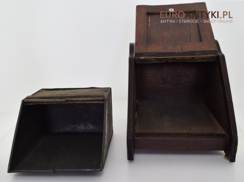 Antyk zabytkowa węglarka kuferek skrzyneczka na węgiel muzealna unikatowa