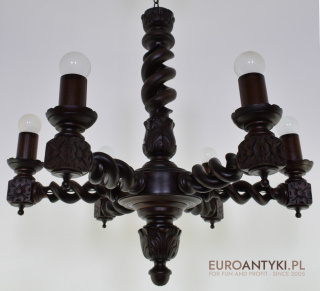 Antyk eklektyczny żyrandol dworski z lat 1900 arcydzieło chandelier muzealny