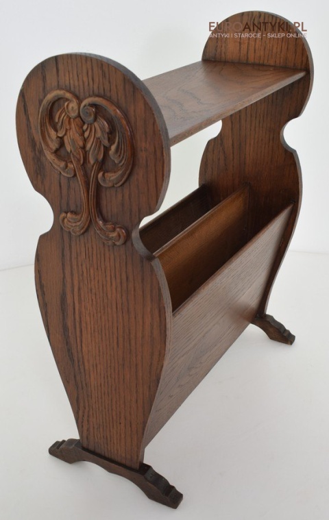 Gazetnik drewniany stojak na gazety pilota TV i kawe