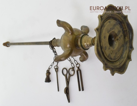 Lampka oliwna z brązu zabytkowa lampa Aladyna antyk olejowy