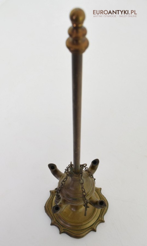 Lampka oliwna z brązu zabytkowa lampa Aladyna antyk olejowy