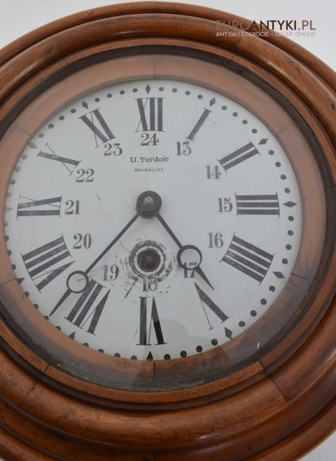 Muzealny zegar dworcowy z lat 1870 BRUXELLES Vandeplancke Tordoir slave clock antyk