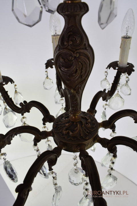 Pałacowy żyrandol kryształowy antyk chandelier salonowy kaskada kryształów