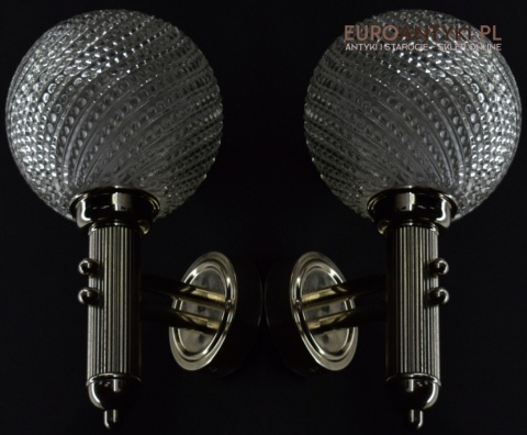 Retro srebrne kinkiety łazienkowe lampki do lazienki vintage lampy art deco