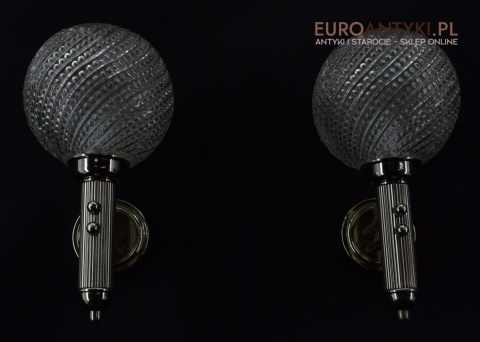 Retro srebrne kinkiety łazienkowe lampki do lazienki vintage lampy art deco