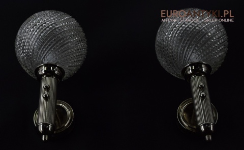 Retro srebrne kinkiety łazienkowe lampki do lazienki vintage lampy art deco