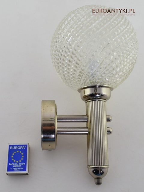 Retro srebrne kinkiety łazienkowe lampki do lazienki vintage lampy art deco