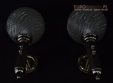 Retro srebrne kinkiety łazienkowe lampki do lazienki vintage lampy art deco