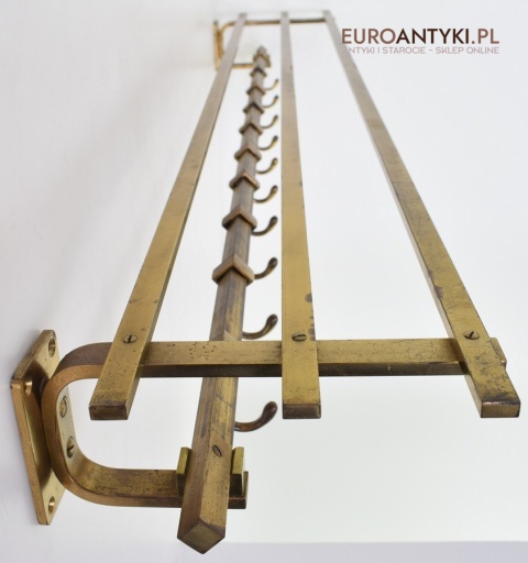 Wieszak bauhaus art deco wieszaki zabytkowe mosiężne stylowa garderoba