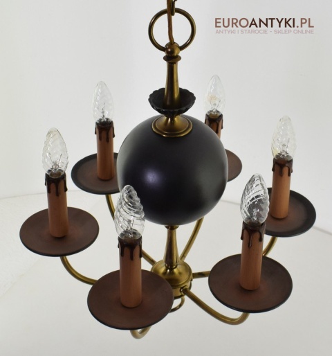 Zwis sufitowy empire lampa mała wisząca do ganku holu lampka do wysokiego korytarza antyki