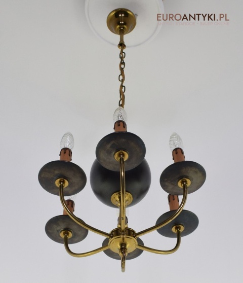 Zwis sufitowy empire lampa mała wisząca do ganku holu lampka do wysokiego korytarza antyki