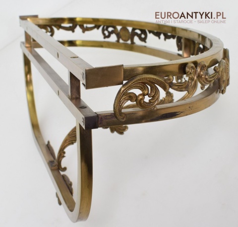 Bogato zdobiona włoska konsola mosiężna barokowa antyczna do pałacu