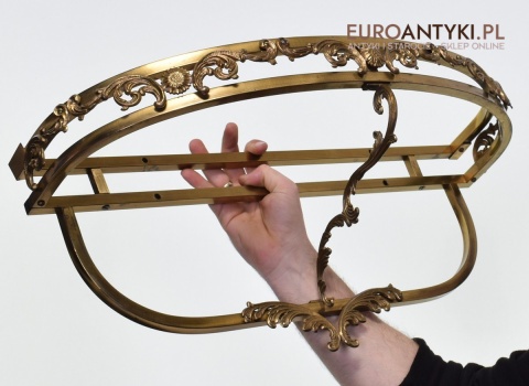 Bogato zdobiona włoska konsola mosiężna barokowa antyczna do pałacu