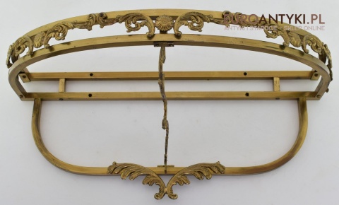 Bogato zdobiona włoska konsola mosiężna barokowa antyczna do pałacu