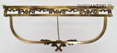 Bogato zdobiona włoska konsola mosiężna barokowa antyczna do pałacu