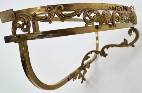 Bogato zdobiona włoska konsola mosiężna barokowa antyczna do pałacu