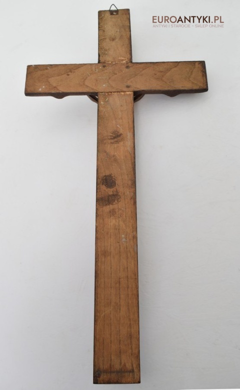 Duży drewniany rzeźbiony krzyż na ścianę Jezus Chrystus krzyżyk do salki religii