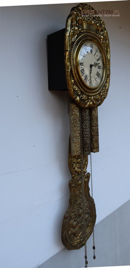 zegar ściennny mosiężny