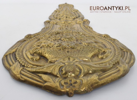 Francuski mosiężny zegar z dużym wahadłem antyk do pałacyku dworku