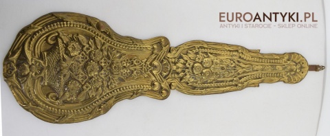 Francuski mosiężny zegar z dużym wahadłem antyk do pałacyku dworku