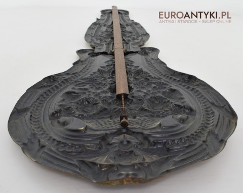 Francuski mosiężny zegar z dużym wahadłem antyk do pałacyku dworku