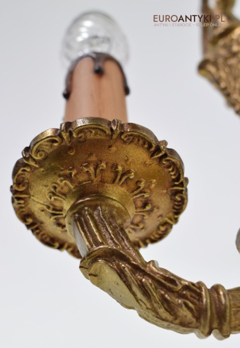 Mała francuska lampka sufitowa mini żyrandol z Francji antyk do łazienki holu