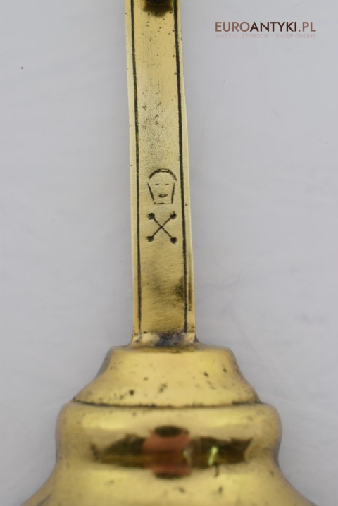 Mosiężna pasyjka z Jezusem Chrystusem stojący krzyżyk zabytkowy