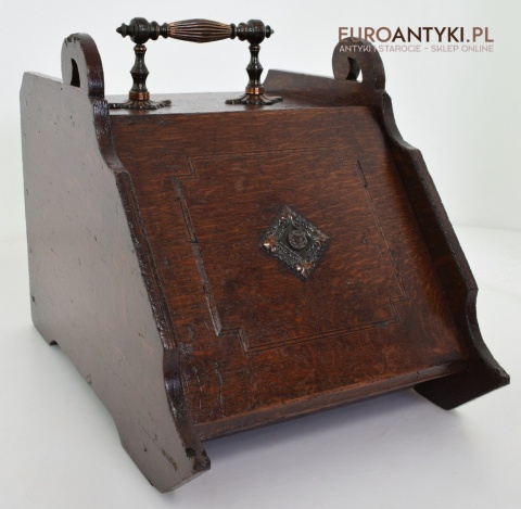 Muzealna węglarka antyk naczynie starodawny pojemnik na węgiel grunderzeit antique