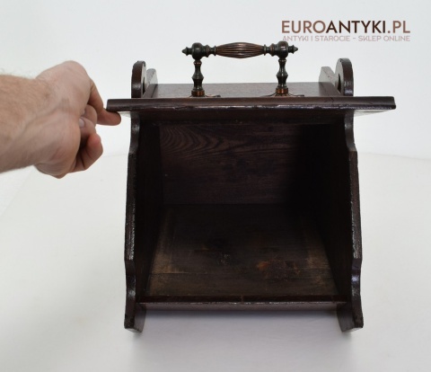 Muzealna węglarka antyk naczynie starodawny pojemnik na węgiel grunderzeit antique