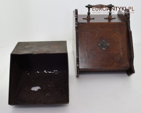 Muzealna węglarka antyk naczynie starodawny pojemnik na węgiel grunderzeit antique