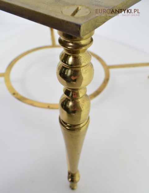 Antyk starodawny stoliczek mosiądz antyk mebelek vintage retro klimatyczny