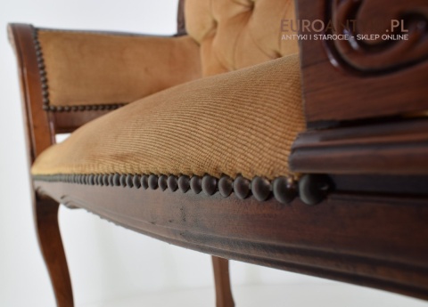 Szezlong stołeczek z szufladą siedzisko antyczne do ganku holu