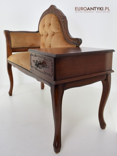 Szezlong stołeczek z szufladą siedzisko antyczne do ganku holu