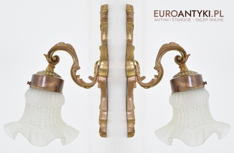 2 kinkiety barokowe rokokowe oświetlenie zabytkowe do sali bankietowej lampy ścienne