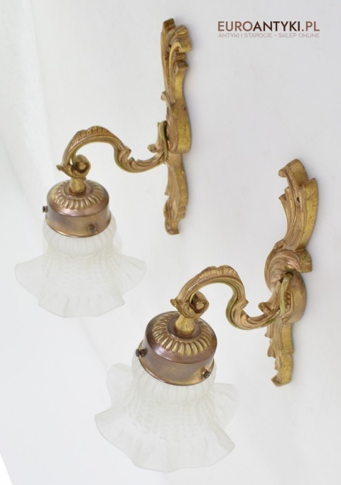 2 kinkiety barokowe rokokowe oświetlenie zabytkowe do sali bankietowej lampy ścienne