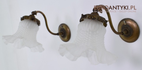 2 secesyjne kinkiety zabytkowe lampki ścienne do dworku