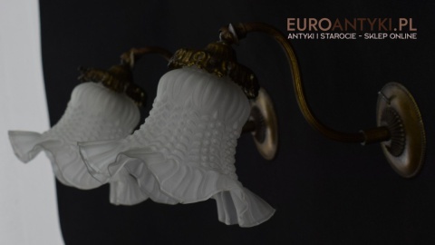 2 secesyjne kinkiety zabytkowe lampki ścienne do dworku