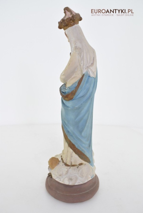 Figurka z gipsu Matka Boska z Jezusem na rękach antyk z francuskiego kościoła z lat 1900