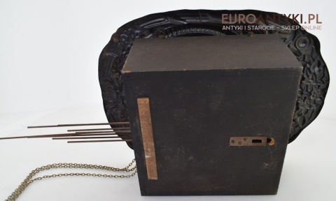 Francuski mosiężny zegar z dużym wahadłem antyk do pałacyku dworku